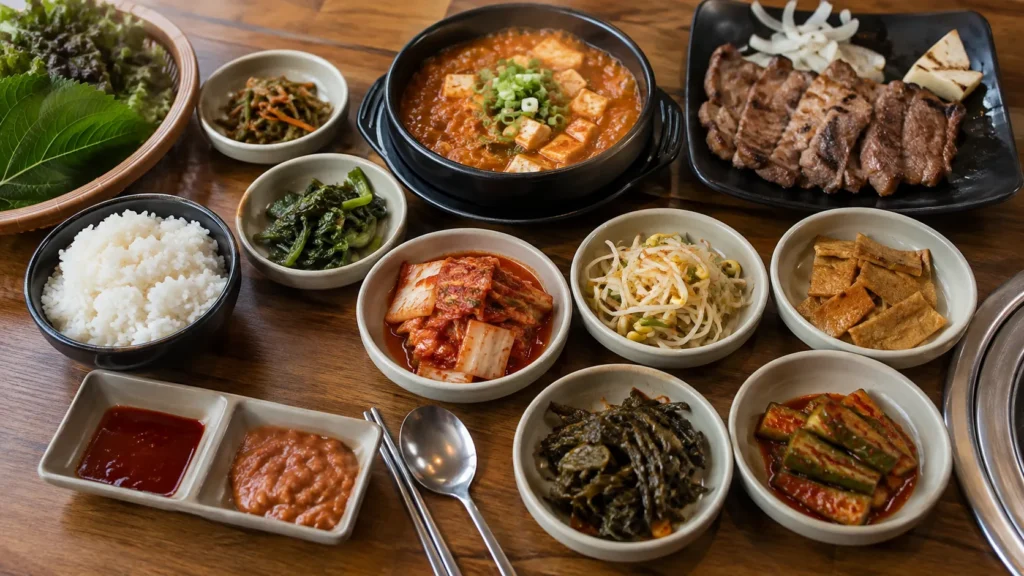 South Korean Food Table
