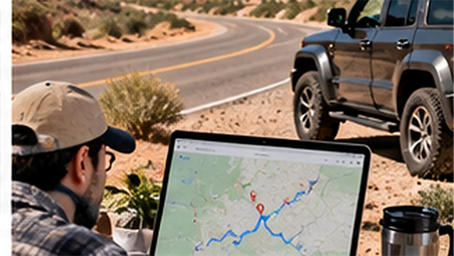 Traveler planning a detailed itinerary across a laptop and smartphone.